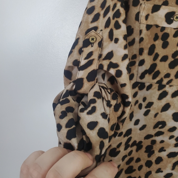 Calvin Klein blouse cheetah leopard print XS - Picture 3 of 5